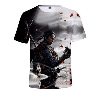 Camisetas para hombres Fantasma de Tsushima Camiseta Juego Impresión 3D Streetwear Hombres Mujeres Niños Camiseta de manga corta Samurai Cosplay Hip Hop Tees Tops M
