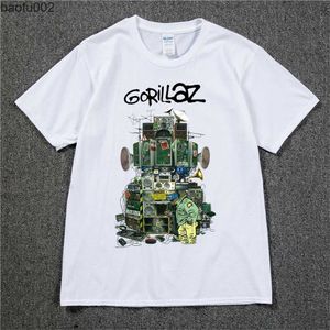 T-shirts pour hommes Gorillaz T-shirt UK Rock Band Gorillazs Tshirt Hip-Hop Alternative Rap Music Tee-shirt Le nouvel album actuel T-shirt Pur coton L230215