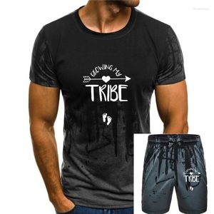 T-shirt da uomo Growing My Tribe Camicia carina Annuncio di gravidanza Regalo Bizzarro Mens Custom Tops Tees Harajuku Camisas Cotton Hip Hop