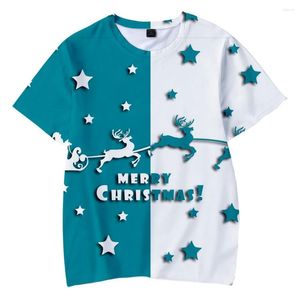 Camisetas de los hombres Feliz Navidad Camisa de los niños Impresión 3D Moda Verano Manga corta Hig Quality Casual Kids Tees