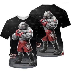 T-shirts pour hommes Harajuku Boxing Dogs Man T-shirt 3D Printr Femme Animal Modèle Sports O-Cou Mode Enfants Sweat-shirt Vêtements Top Tees