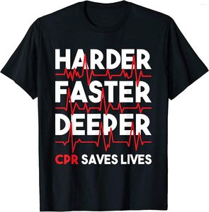 T-shirts pour hommes plus durs plus rapides plus profonds CPR drôle haute qualité mode hommes conception chemise à manches courtes T-shirts vêtements Harajuku
