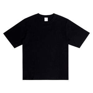 T-shirts masculins lourds légèrement épais polyvalents à fond pur pur coton noir blanc t-shirt simple polyvalent hommes