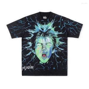 Camisetas para hombres Hellstar Camisetas de otoño Y2K Patrón impreso de gran tamaño Hip-hop Transpirable Street Electric Boy Estilo punk de calidad superior