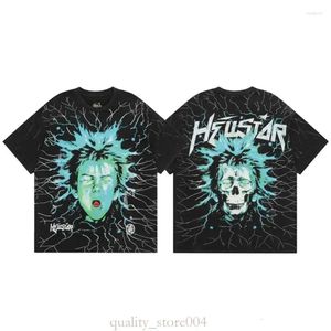 Camisetas para hombre Hellstar Hellstar Shirt Shirt Electric Kid Camiseta de manga corta Lavada Do Old Black Hell Star Camiseta Hombres Mujeres Ropa 195