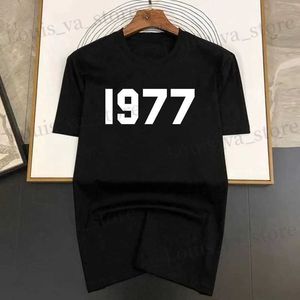 Camisetas para hombres Algodón de alta calidad 1977 Monocromo impresión Tamisa Luxury Men New Brand Fashion Diseñador Diseñador Camisetas Casales Strtwear Tops T240408