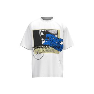 Camisetas para hombre High Street Cactus Jack Lightning Estampado de letras Manga corta Camiseta de verano para hombre Cuello redondo Y2K Camisetas casuales sueltas de gran tamaño 230720