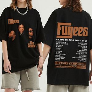 Camisetas para hombre Hip Hop Band The Fugees Score Ready Or Not Concert Tour 1996 Cotton Y2k Camisetas Moda para hombre Camisa de manga corta