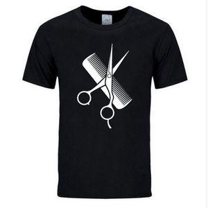 T-shirts pour hommes Hip-Hop Simple Splicing Tee Tops Chemise À Manches Courtes Hommes Cadeau Coiffeur Styliste Ciseaux Peigne O-cou T-shirts MoreSize 230509