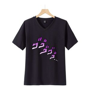 T-shirts masculins Hot Search Jojos Wonderful Adventure Series Japanese Anime Print Girls V-Neck T-shirt à manches courtes