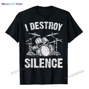 T-shirts pour hommes Je détruis depuis le tambour Vintage Drummer Drumset Drum Set T-shirt Harajuku Coton T-shirts occasionnels T-shirts de jeunes mignons drôles 0301H23