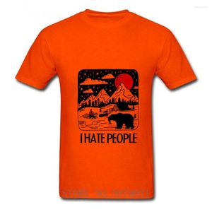 Camisetas para hombre I Hate People Eat Bear Fashion Shirt Hombres Camping Senderismo Ropa de manga corta Camisetas clásicas Camiseta de algodón con cuello redondo