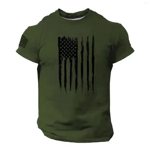 Camisetas para hombres Camisa del día de la independencia para hombres Ropa verde O Neck Man La camiseta del 4 de julio Camas de gran tamaño Tops Goth Punk