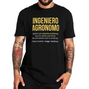 T-shirts pour hommes Ingeniero Agronomo Chemise Textes espagnols Ingénieur agricole Cadeau Manches courtes Coton Unisexe T-shirts d'été Taille UE