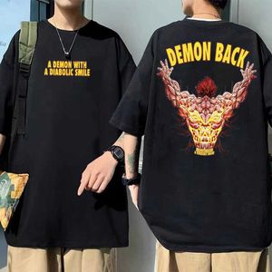 Camisetas para hombres Anime japonés Baki Demon Back Print T Shirt Manga corta para hombre de gran tamaño Harajuku camiseta Top Hombres Mujeres Algodón Manga 90s Camiseta J230217