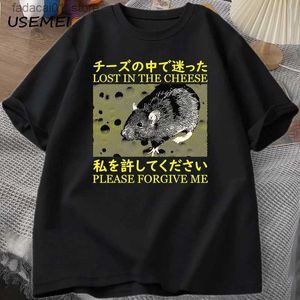 T-shirts masculins style japonais perdu dans le fromage T-shirt pour hommes