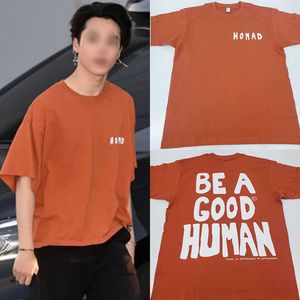 T-shirts pour hommes Jimin Tee Orange T-shirt à manches courtes Top Casual Loose Korean Unisex Fashion Cotton Print Tops Summer O-Neck Kpop Style Tshirt J230516