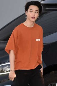 T-shirts pour hommes Jimin Tee Orange T-shirt à manches courtes Top Casual Lâche Coréen Unisexe Mode Coton Imprimer Tops Été O-Cou Bann Boys Tshirt T221006