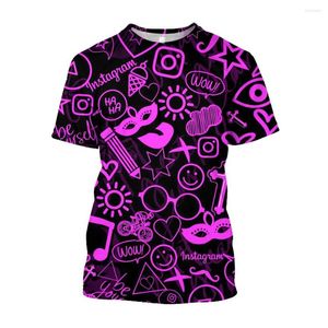 Camisetas para hombres Jumeast 3d Música Notas impresas Camisetas Hip Hop Camiseta Harajuku Fashion Kpop Beauty Pattern For Men Streetwear Ropa