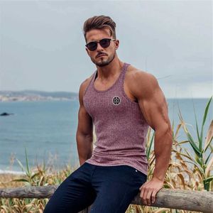 T-shirts pour hommes tricotés Slim Fitness sans manches Slim Fit pour Racing Back Tank Top Summer Séchage rapide Hydratant Wicking Mens Casual Muscle Shirt J240330