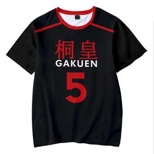 T-shirts pour hommes Kuroko No Basket GAKUEN Aomine Daiki Uniforme scolaire 3D T-shirt de basket-ball pour hommes Drôle T-shirt à manches courtes Cosplay Come Z0421
