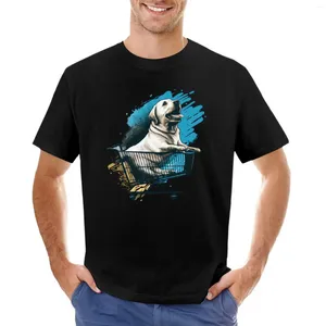 Camisetas para hombre Labrador carrito de compras perro camiseta ropa corta