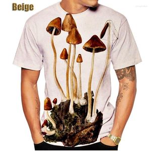 Camisetas de hombre con listado de hombres/mujeres 3D impreso Eat Mushrooms Camping Vintage manga corta Streetwear Hipster camiseta