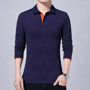 Camisetas de manga larga para hombre, POLO de algodón ajustado informal coreano para primavera y otoño, ropa de talla grande 5XL 2022