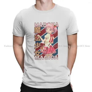 T-shirts pour hommes Madoka Kaname rétro bleu rouge Design classique spécial t-shirt Puella Magi Magica Anime Hip Hop idée cadeau chemise trucs