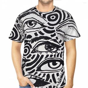 T-shirts pour hommes Manual Eye Art Polyester 3D Print Pattern Shirt Sports de plein air Vêtements à séchage rapide T-shirts de rue en vrac