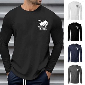 Camisetas para hombres Hombres para anime Manga larga Cuello redondo Vacaciones Estampados divertidos Camisa extra