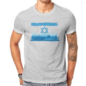T-shirts pour hommes Hommes Drapeau israélien City Skyline - Aquarelle I Love Nouveauté T-shirts graphiques
