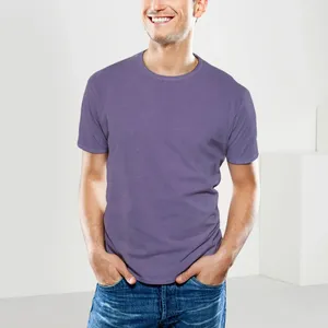 T-shirts pour hommes hommes t-shirts et hauts chemise pour la mode printemps été décontracté à manches courtes col rond dessus de couleur unie