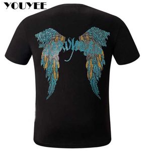 Camisetas de hombre, ropa de calle de moda para hombre, camiseta de diseñador de ala, cuello redondo de diamante caliente, camisetas de algodón informales, ropa para hombre 2023, nuevo estilo, talla grande Z0221