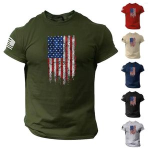 T-shirts pour hommes Mens Dress Shits Summer Us Flag Logo Casual Fitness 3d Imprimé Papier De Transfert De Chaleur Pour Grand Grand