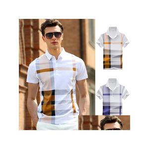 T-shirts masculins pour hommes Business Casual Stripe confortable Cotton Top British Style 240130 Drop livraison de vêtements