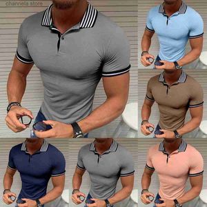 T-shirts pour hommes Hommes Plaine Col Plat Zipper Polo Chemise D'été Couleur Unie À Manches Courtes Top T-shirt Shads Slim Business Vêtements Pour Hommes T240227