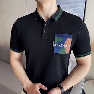 T-shirts pour hommes Polos pour hommes Summer Pocket Design Polos à revers pour hommes Mode Slim Fit Casual Business T-shirts Streetwear Bureau Social Tee Tops