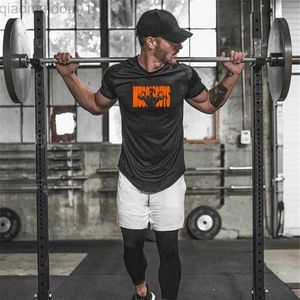 T-shirts pour hommes Hommes Show Body Fitness Manches courtes Summer Bodybuilding MESH T-shirt Gym Training Respirant et confortable Sports Hommes Tops L230713