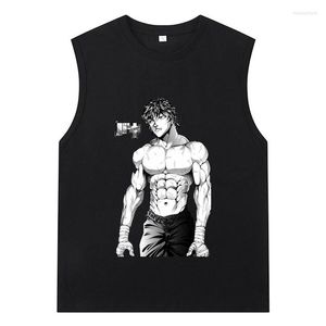 Hommes t-shirts hommes été loisirs Baki Hanma coton débardeur hommes Anime lâche décontracté sans manches hauts de sport mode masculine Harajuku vêtements