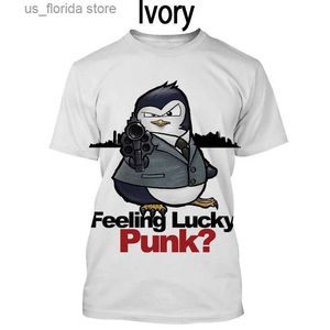 Camisetas para hombres Camiseta para hombre Nueva moda Crazy Animal Penguin Ts Verano Unisex Harajuku Estilo Strt Tops 3D Anime Imprimir Ropa de gran tamaño Y240321