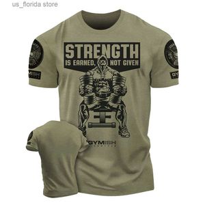 T-shirts pour hommes T-shirt pour hommes Force gagnée Entraînement 3D T-shirts imprimés Funny Gym Short Slves Muscle Man Tough Guy Surdimensionné Hommes Vêtements Tops Y240314