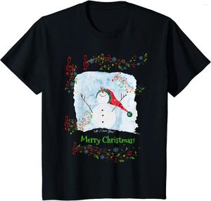 T-shirts pour hommes Joyeux Noël Musical Joyeux Bonhomme de neige Hiver et T-shirt