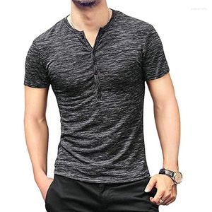 T-shirts pour hommes Modish Men Henley Tshirt 2023 T-shirt décontracté à manches courtes Élégant Slim Fit Camiseta Masculina Button Design Basic Tops Tees