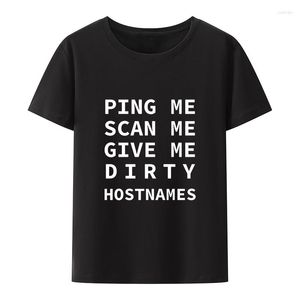 T-shirts pour hommes Ingénieur réseau T-shirts en coton Ping Me Scan Give Dirty Hostnames T-shirt Manches courtes Tech Miles Morales Loisirs Humour