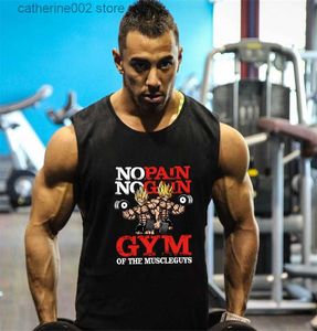T-shirts pour hommes New Gym Tank Tops Mens Undershirt Sporting Wear workout Bodybuilding Hommes Fitness Exercice Vêtements Gilet Sans Manches Chemise T230601