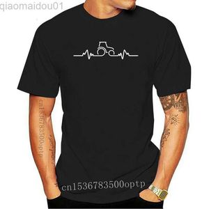 T-shirts pour hommes Nouveaux T-shirts 2021 Vêtements de marque Slim Fit Impression Créer des T-shirts Tracteur Heart Beat Pulse Farm Farmer Farming Joke T-shirt L230713