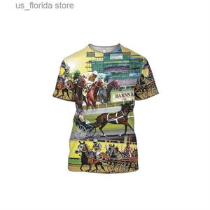 Camisetas para hombres El más nuevo Animal Horse 3D Print Graphic T Shirts para hombres Mujeres Casual Personalidad Strtwear T Tops Short Slve camiseta de gran tamaño Y240321