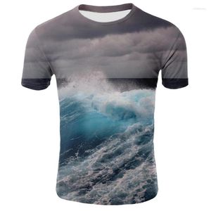 Camisetas masculinas Series Ocean Series al aire libre Top 3d estampado digital Digital Camiseta de cuello redondo de manga corta
