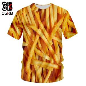 Camisetas de hombre OGKB Fries 3D Camiseta Grappige Camiseta Mannen Camiseta Hombre Camisetas Streatwear Tops Korte Mouw Kleding Unisex HipHop Tamaño asiático S-6xl 230620